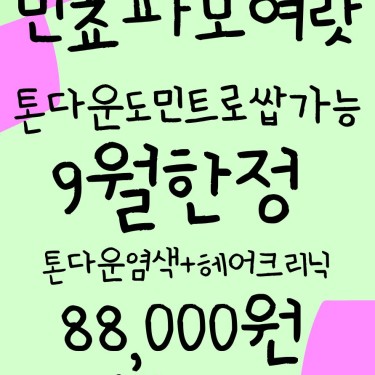 [민트쵸코공쥬님모이세욧]톤다운+크리닉한정메뉴