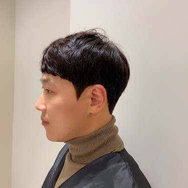 커트+옆머리다운펌