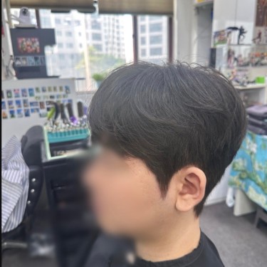 앞머리펌+남성컷+(다운펌)