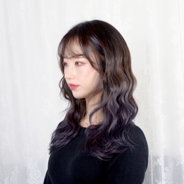  앞머리+사이드뱅 헤어 컷