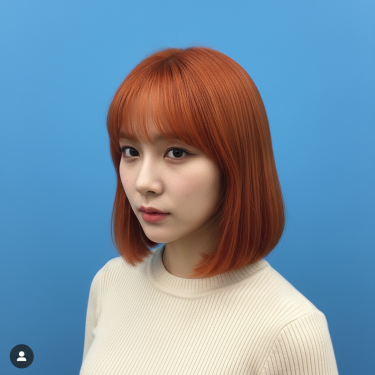 앞머리열펌 + 여자컷