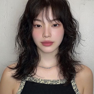 여성  히피 펌 
