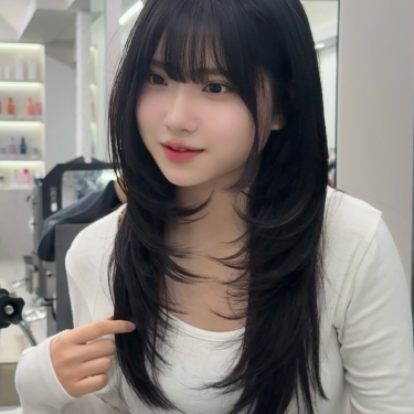 얼굴작아보이는 이미지보완! 레이어드펌