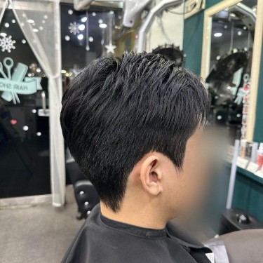 다운펌+ 새치염색(블랙)